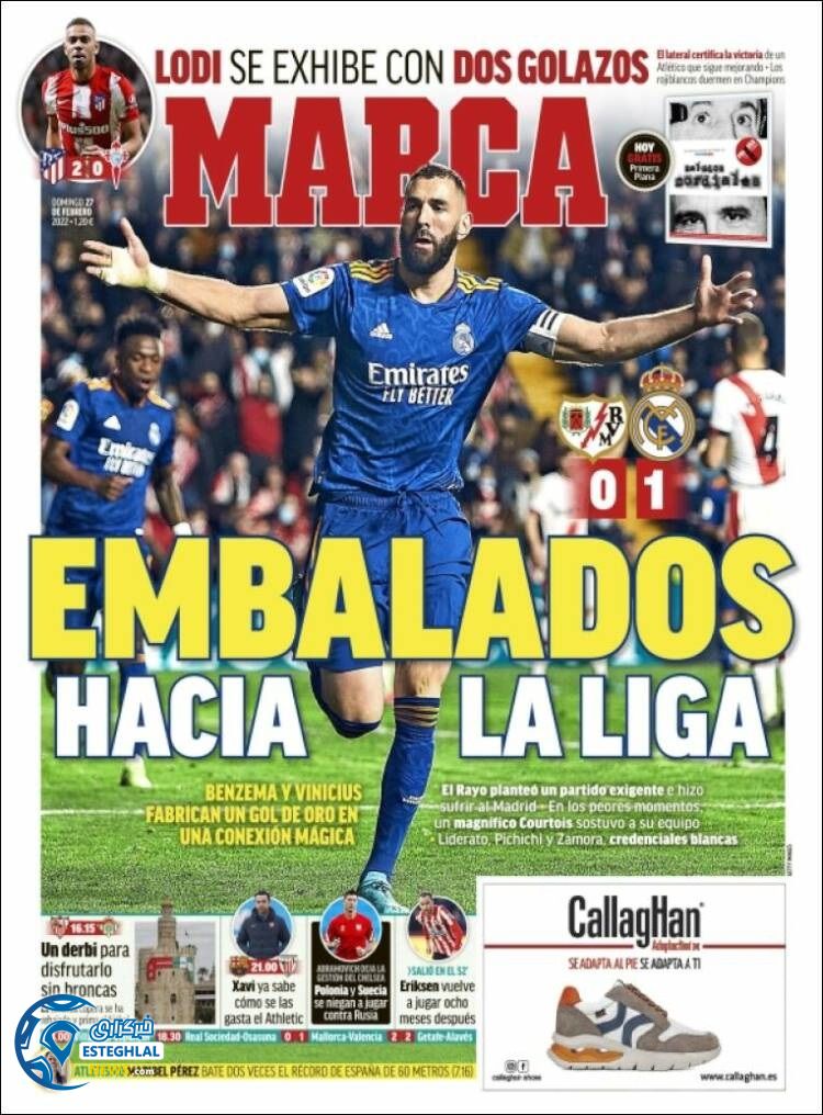 روزنامه ورزشی مارکا یکشنبه 8 اسفند 1400