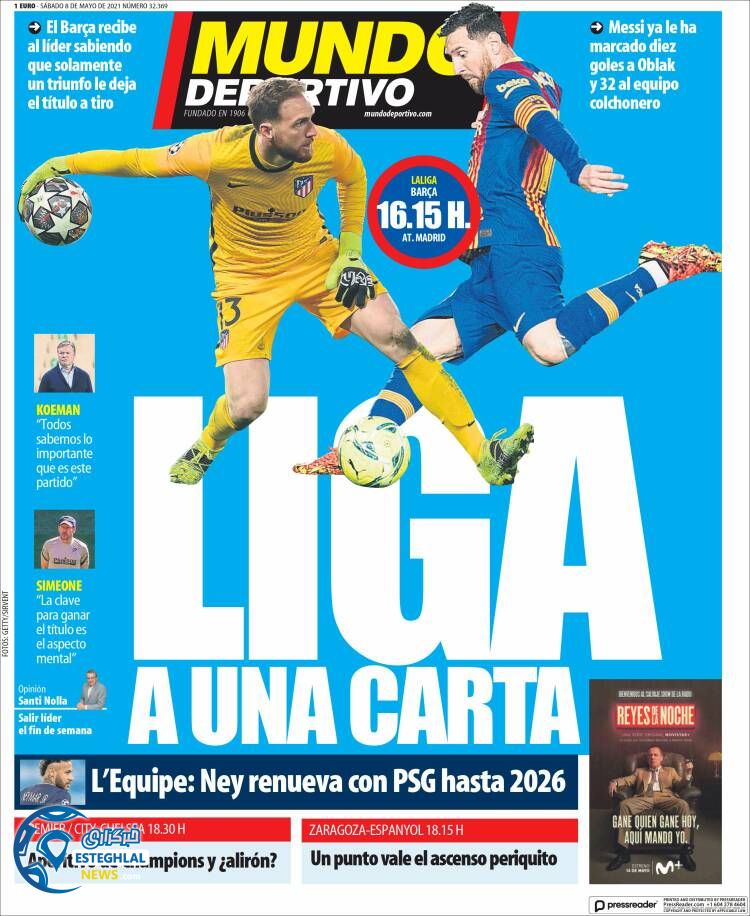 روزنامه ورزشی موندو دپورتیوو شنبه 18 اردیبهشت 1400