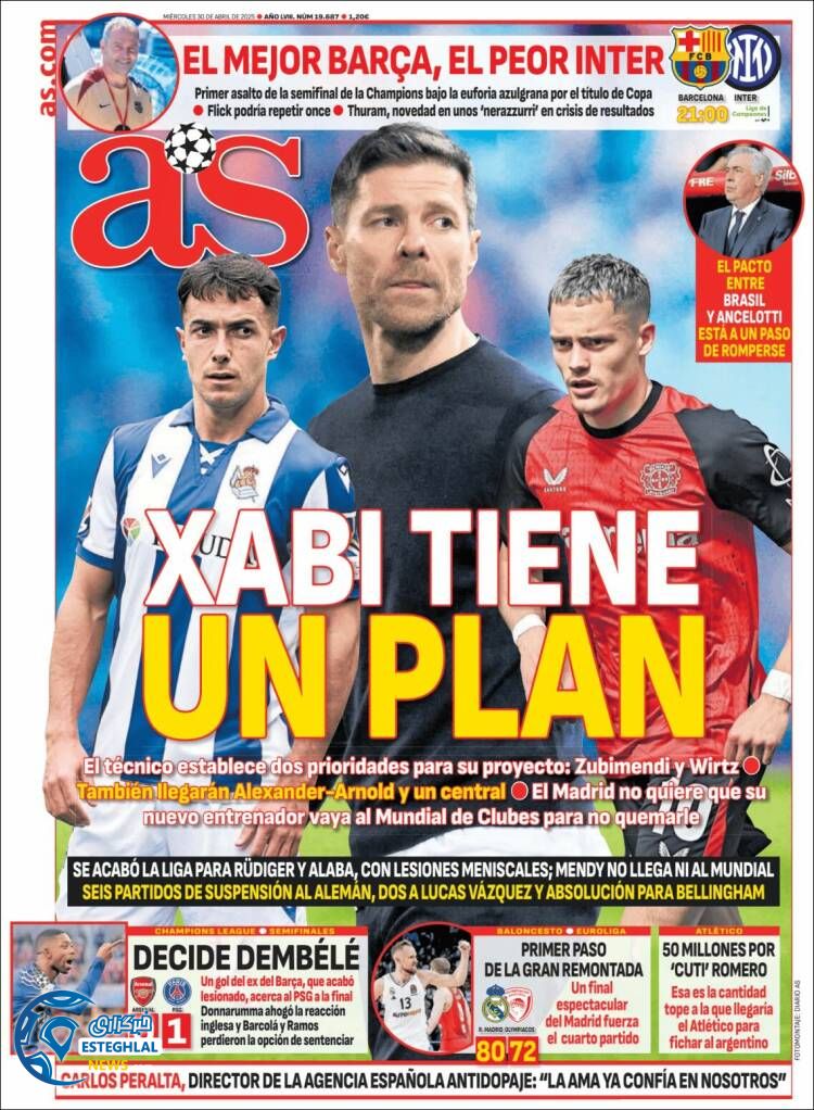 روزنامه ورزشی آ اس جهارشنبه 10 اردیبهشت 1404  