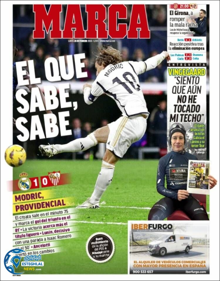 روزنامه ورزشی مارکا دوشنبه 7 اسفند 1402 