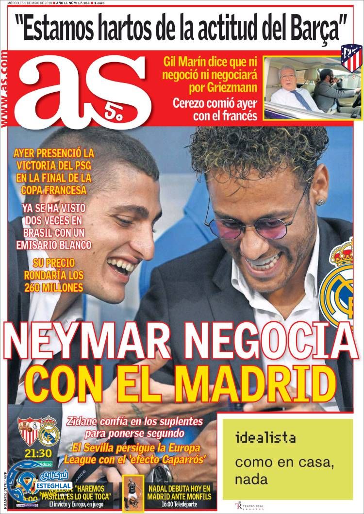 روزنامه ورزشی آ اس چهارشنبه 19 اردیبهشت 1397