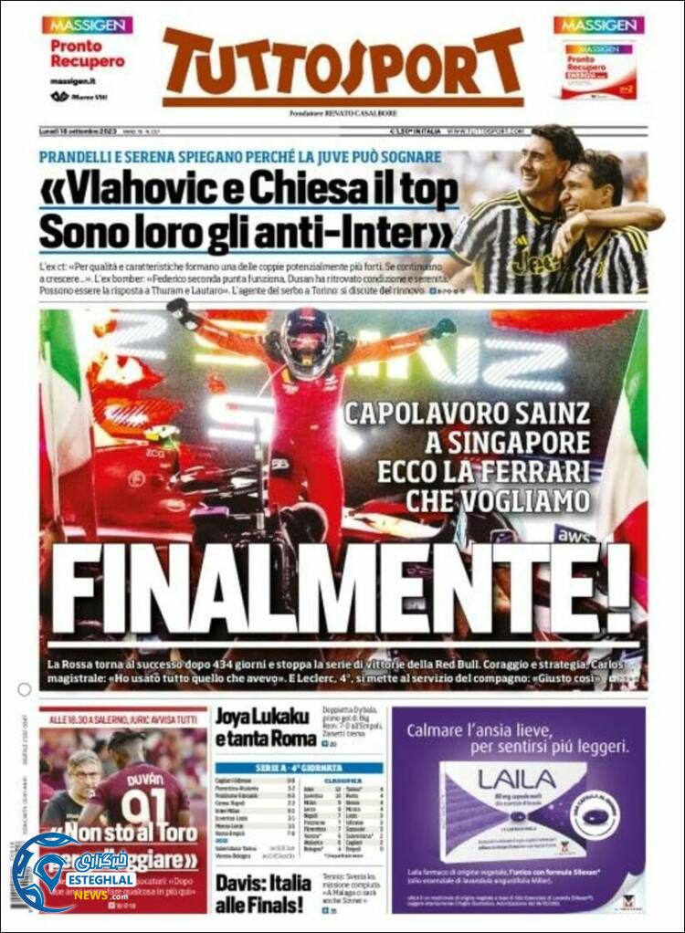 روزنامه ورزشی توتو اسپورت دوشنبه 27 شهریور 1402 