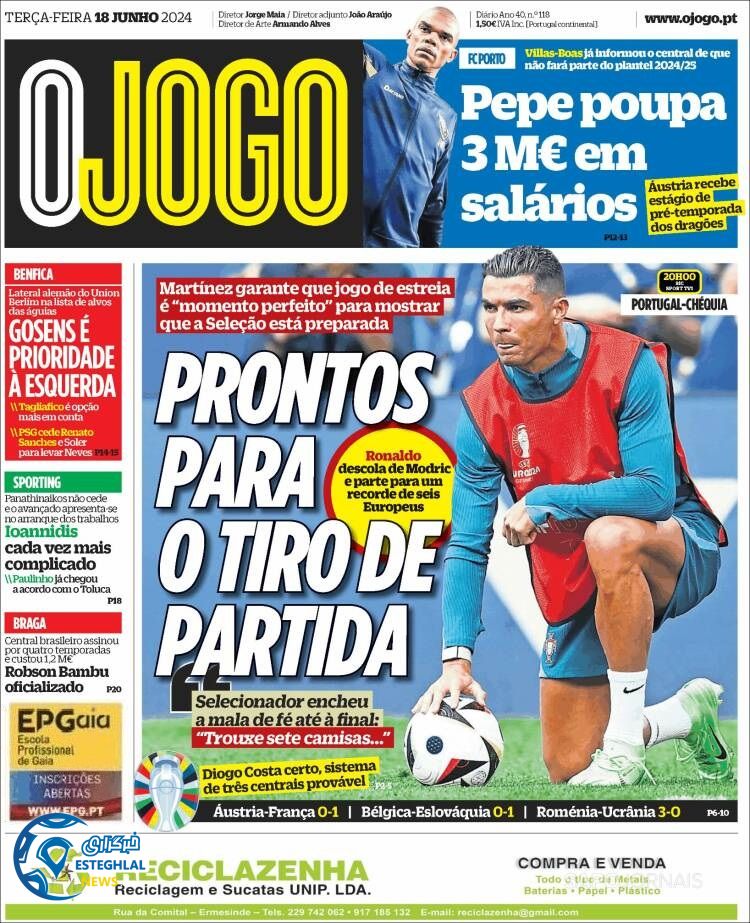 روزنامه ورزشی اوجوگو سه شنبه 29 خرداد 1403 