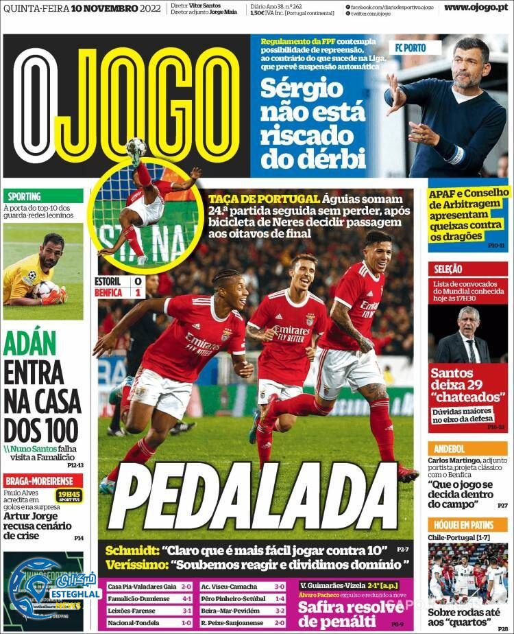 روزنامه ورزشی اوجوگو پنجشنبه 19 آبان 1401 