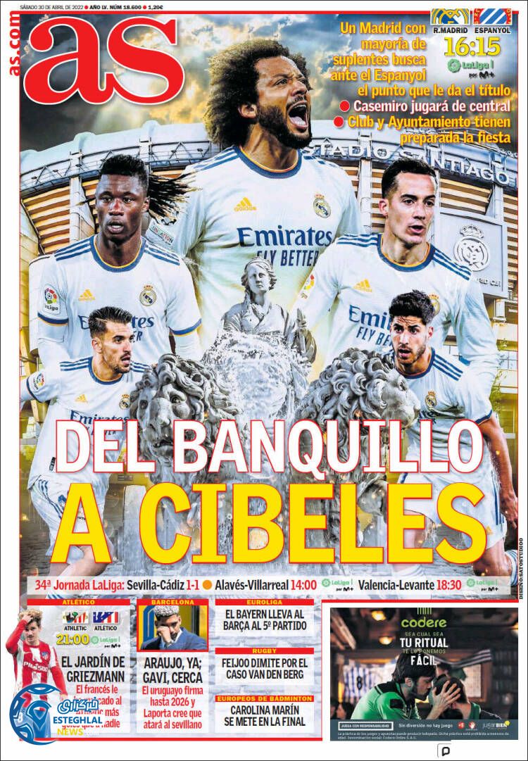 روزنامه ورزشی آ اس شنبه 10 اردیبهشت 1401