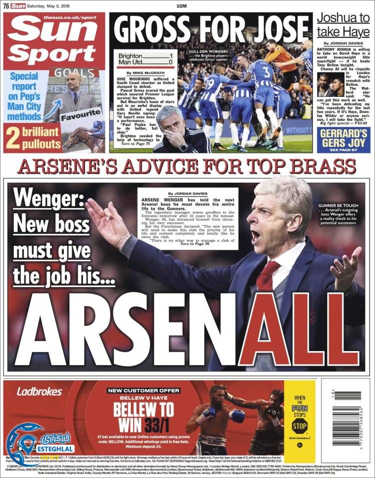 روزنامه ورزشی سان اسپورت شنبه 15 اردیبهشت 1397