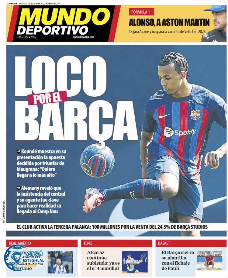 روزنامه ورزشی موندو دپورتیوو سه شنبه 11 مرداد 1401 