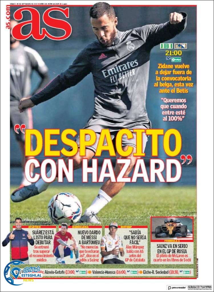 روزنامه ورزشی آاس شنبه 5 مهر 1399