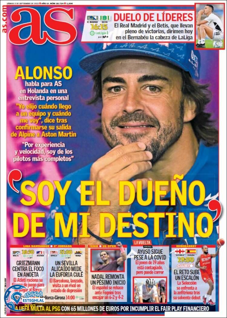 روزنامه ورزشی آ اس شنبه 12 شهریور 1401 