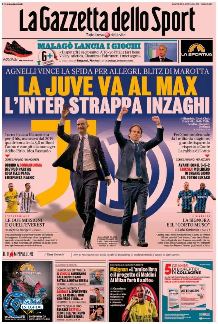 روزنامه ورزشی گاتزتا دلو اسپورت جمعه 7 خرداد 1400 