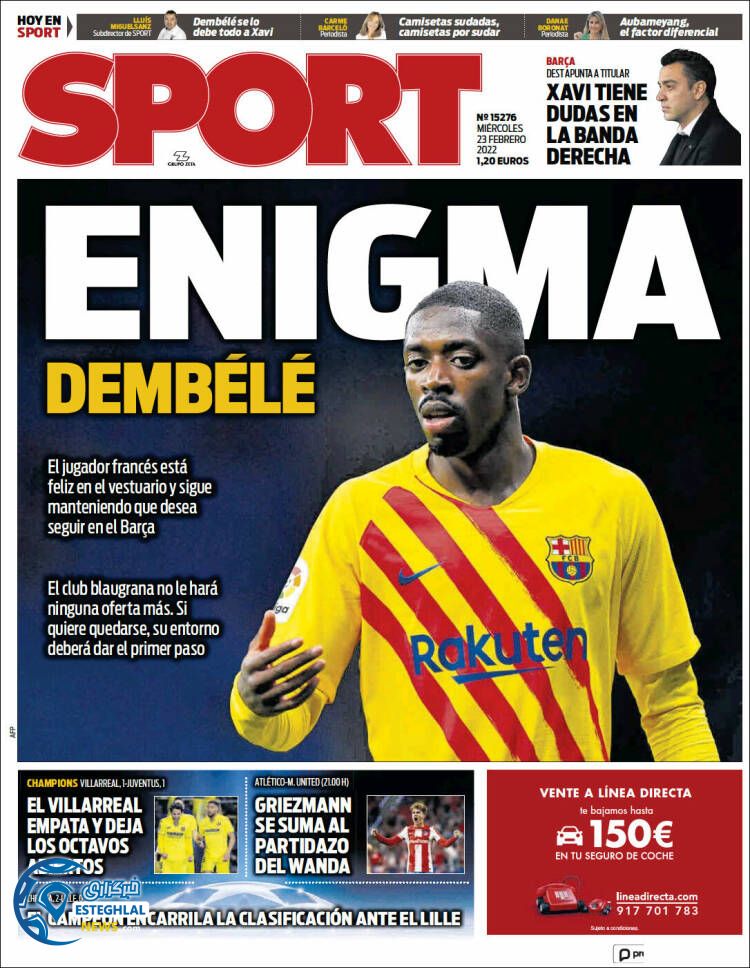 روزنامه ورزشی اسپورت چهارشنبه 4 اسفند 1400