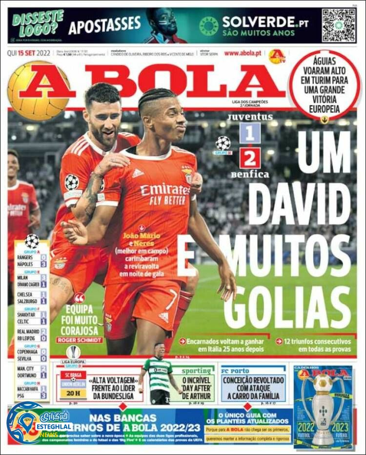 روزنامه ورزشی آبولا پنجشنبه 24 شهریور 1401