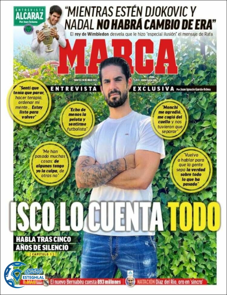 روزنامه  ورزشی مارکا سه شنبه 27 تیر 1402 