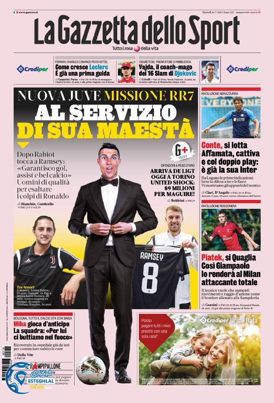 روزنامه ورزشی گاتزتا دلو اسپورت سه شنبه 25 تیر 1398