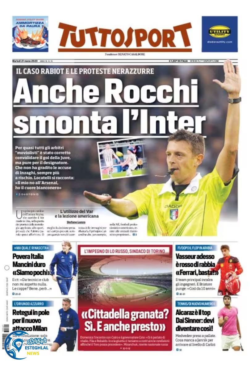 روزنامه های ورزشی توتو اسپورت سه شنبه 1 فروردین 1402 