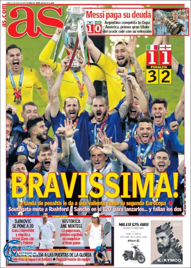 روزنامه ورزشی آ اس دوشنبه 21 تیر 1400