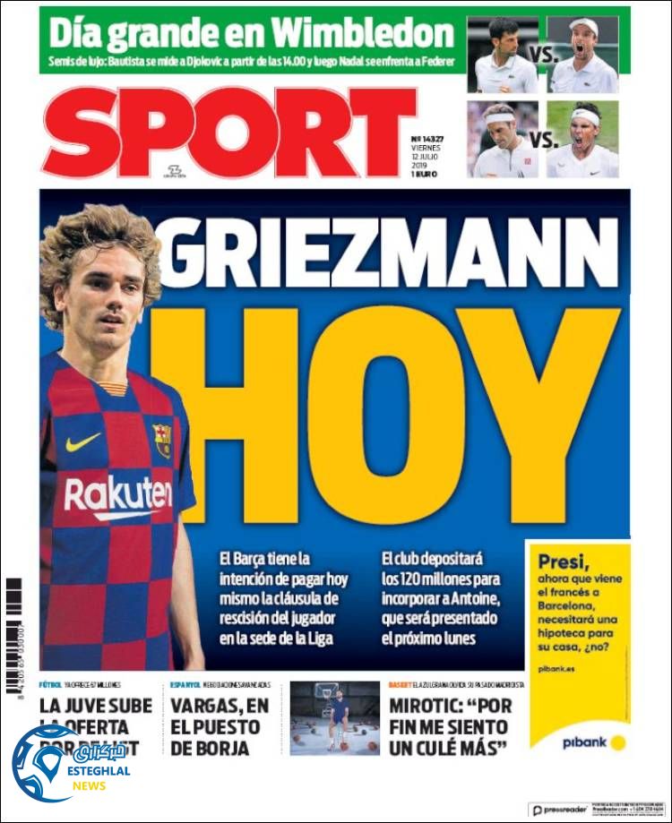 روزنامه ورزشی اسپورت جمعه 21 تیر 1398