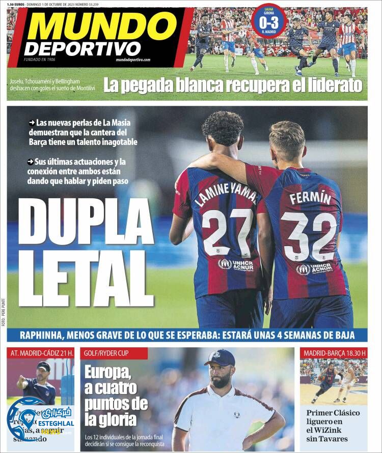 روزنامه ورزشی موندو دپورتیوو یکشنبه 9 مهر 1402