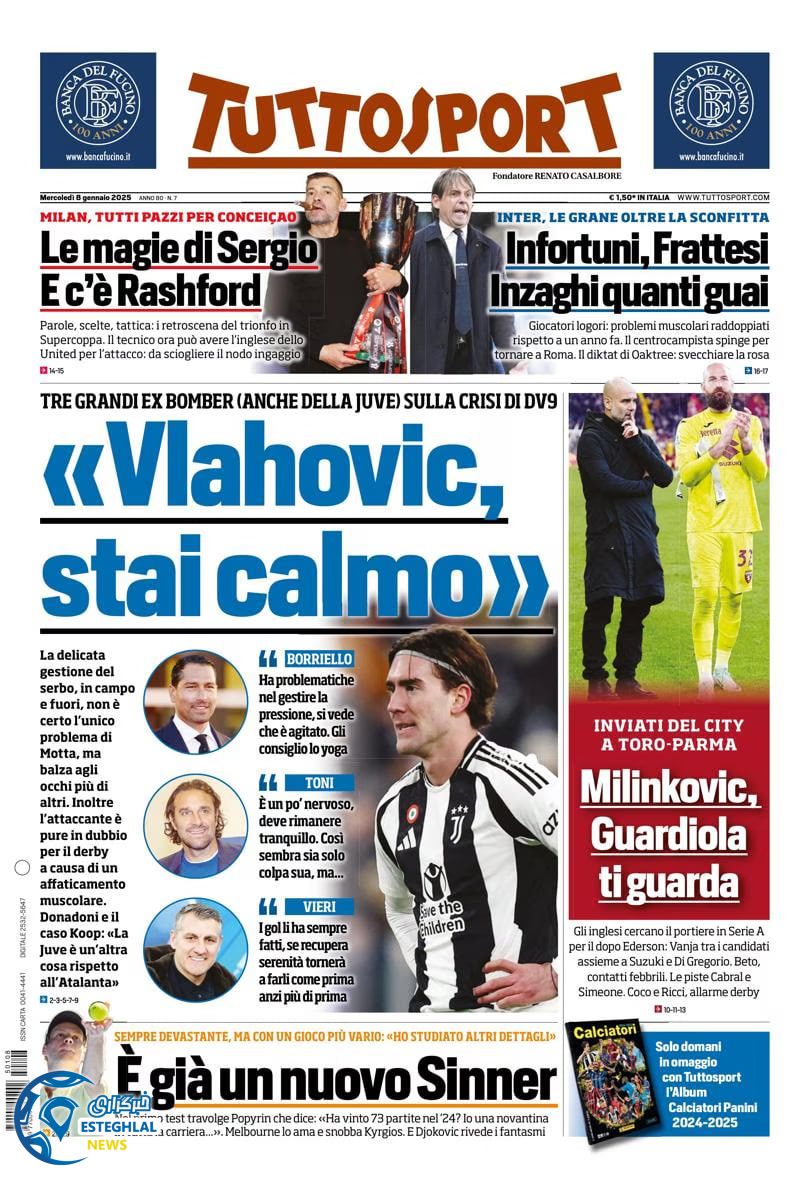 روزنامه  ورزشی توتو اسپورت چهارشنبه 19 دی 1403  