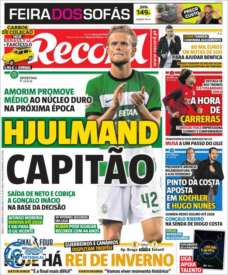 روزنامه ورزشی رکورد شنبه 7 بهمن 1402 