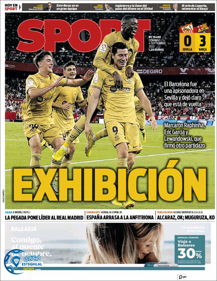 روزنامه ورزشی اسپورت یکشنبه 13 شهریور 1401 