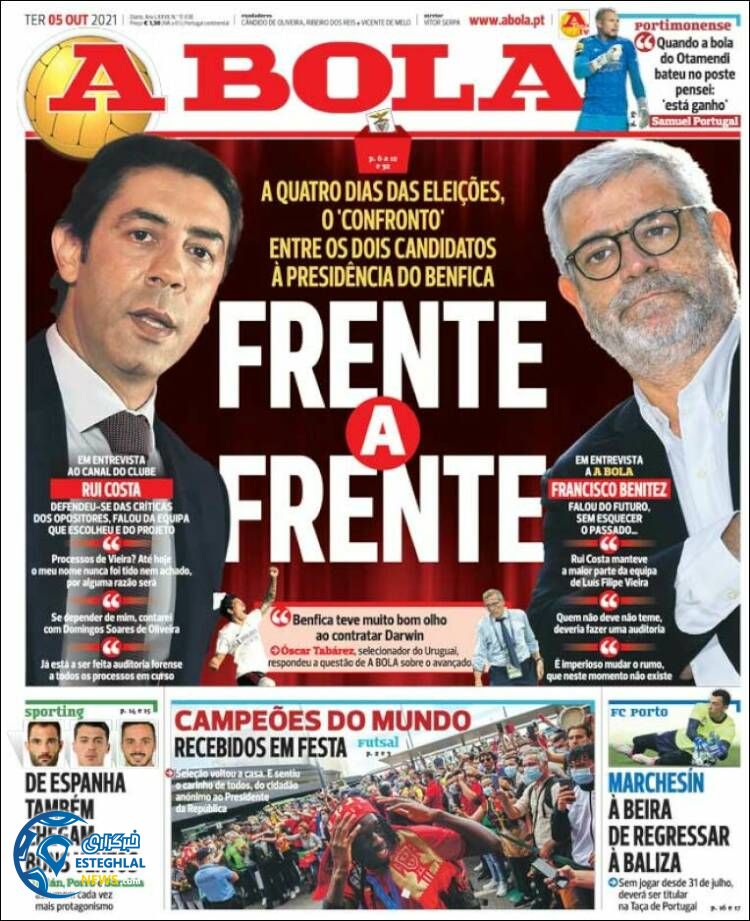 روزنامه ورزشی آبولا سه شنبه 13 مهر 1400