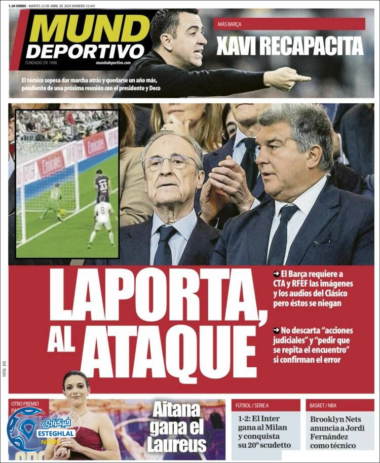 روزنامه ورزشی موندو دپورتیوو سه شنبه 4 اردیبهشت 1403 