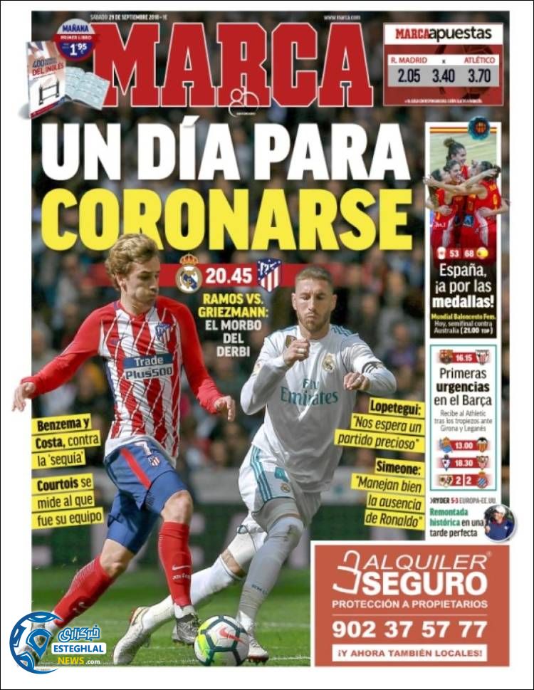 روزنامه ورزشی مارکا شنبه 7 مهر 1397