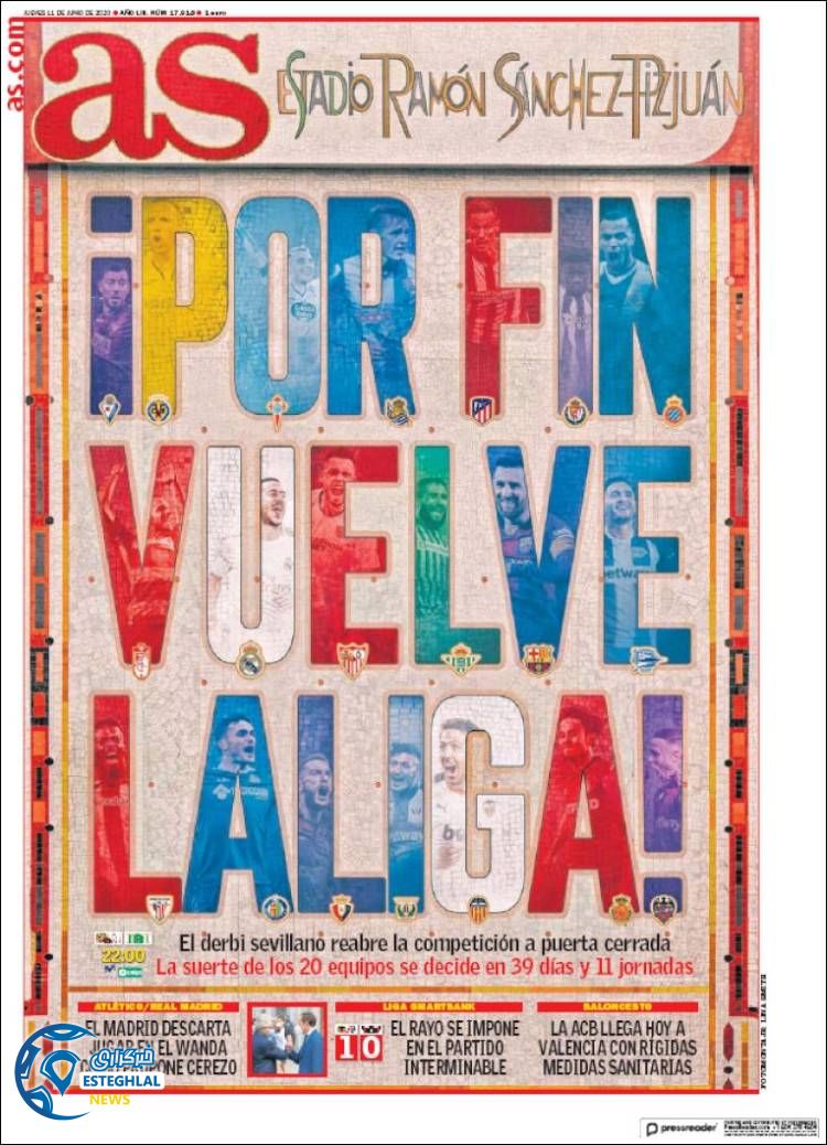 روزنامه ورزشی آاس پنجشنبه 22 خرداد 1399