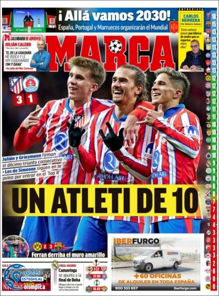 روزنامه ورزشی مارکا پنجشنبه 22 آذر 1403 