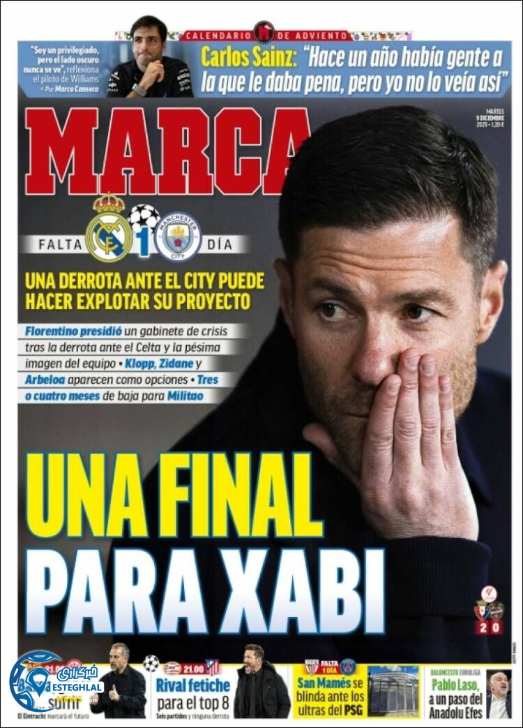 روزنامه  ورزشی مارکا  سه شنبه 18 آذر 1404  