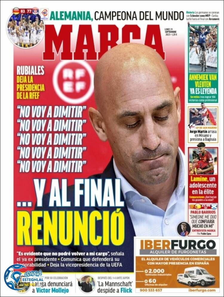 روزنامه ورزشی مارکا دوشنبه 20 شهریور 1402  