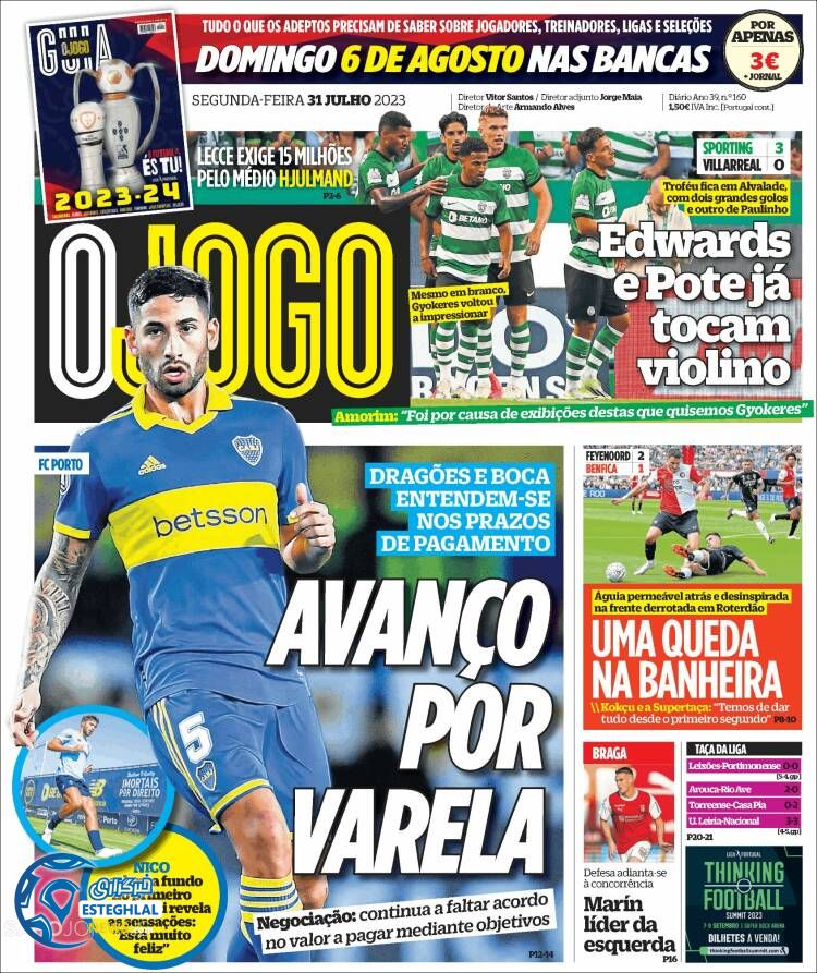 روزنامه  ورزشی اوجوگو دوشنبه 9 مرداد 1402 