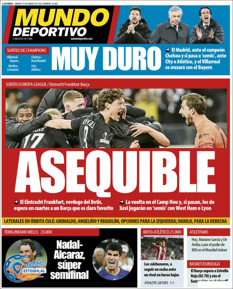 روزنامه ورزشی موندو دپورتیوو شنبه 28 اسفند 1400