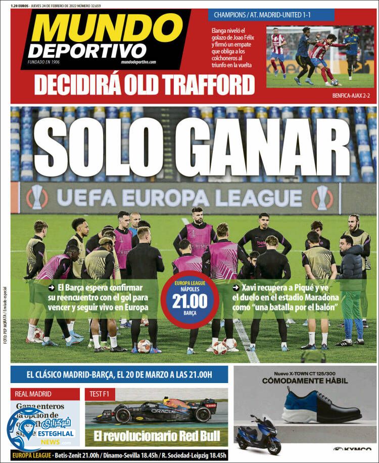 روزنامه ورزشی موندو دپورتیوو پنجشنبه 5 اسفند 1400