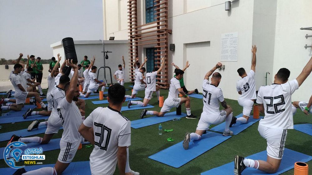 تمرین صبحگاهی تیم ملی فوتبال در امارات