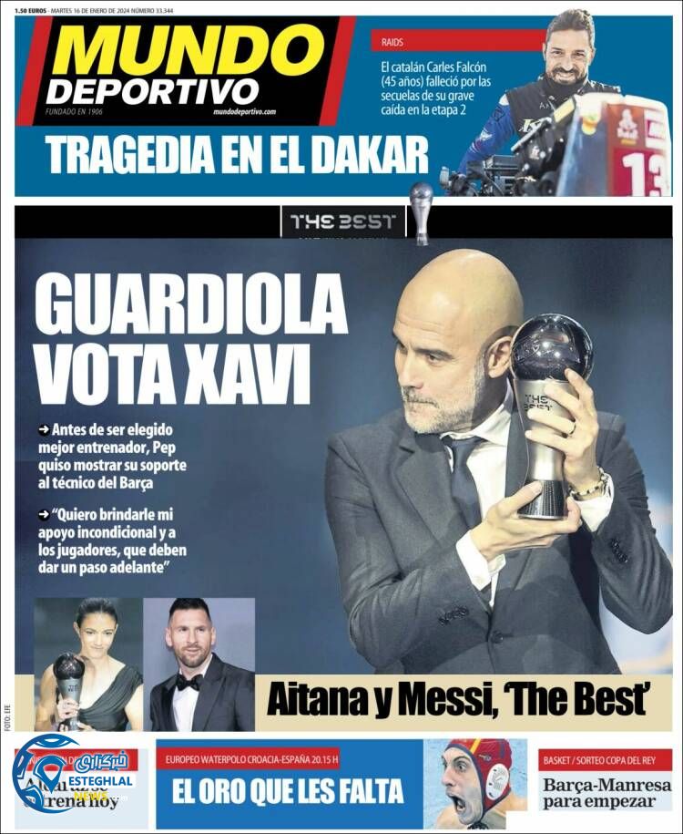 روزنامه ورزشی موندو دپورتیوو سه شنبه 26 دی 1402  