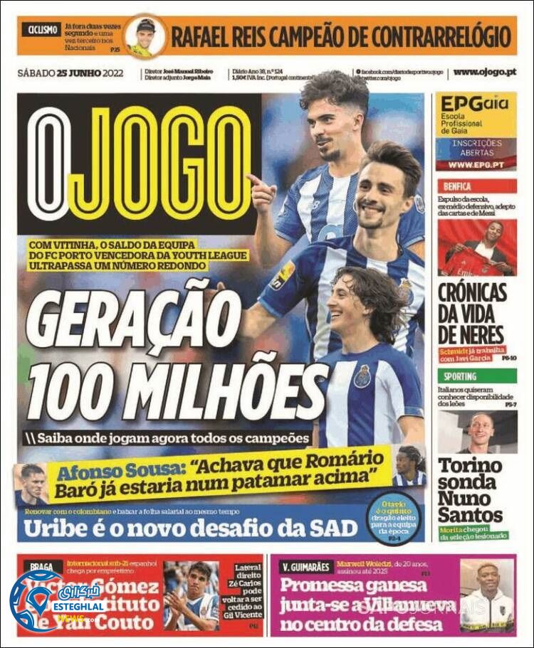 روزنامه ورزشی اوجوگو شنبه 4 تیر 1401