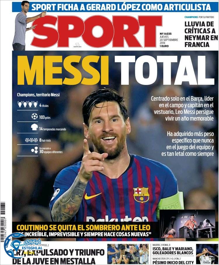 روزنامه ورزشی اسپورت پنجشنبه 29 شهریور 1397