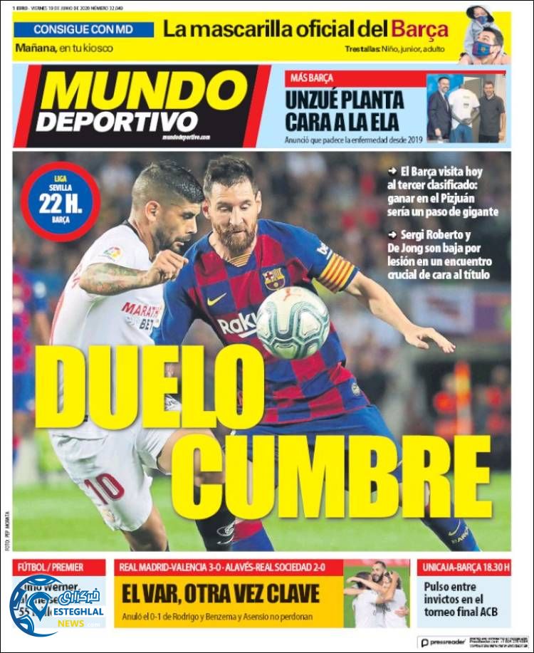 روزنامه ورزشی موندودپورتیوو جمعه 30 خرداد 1399