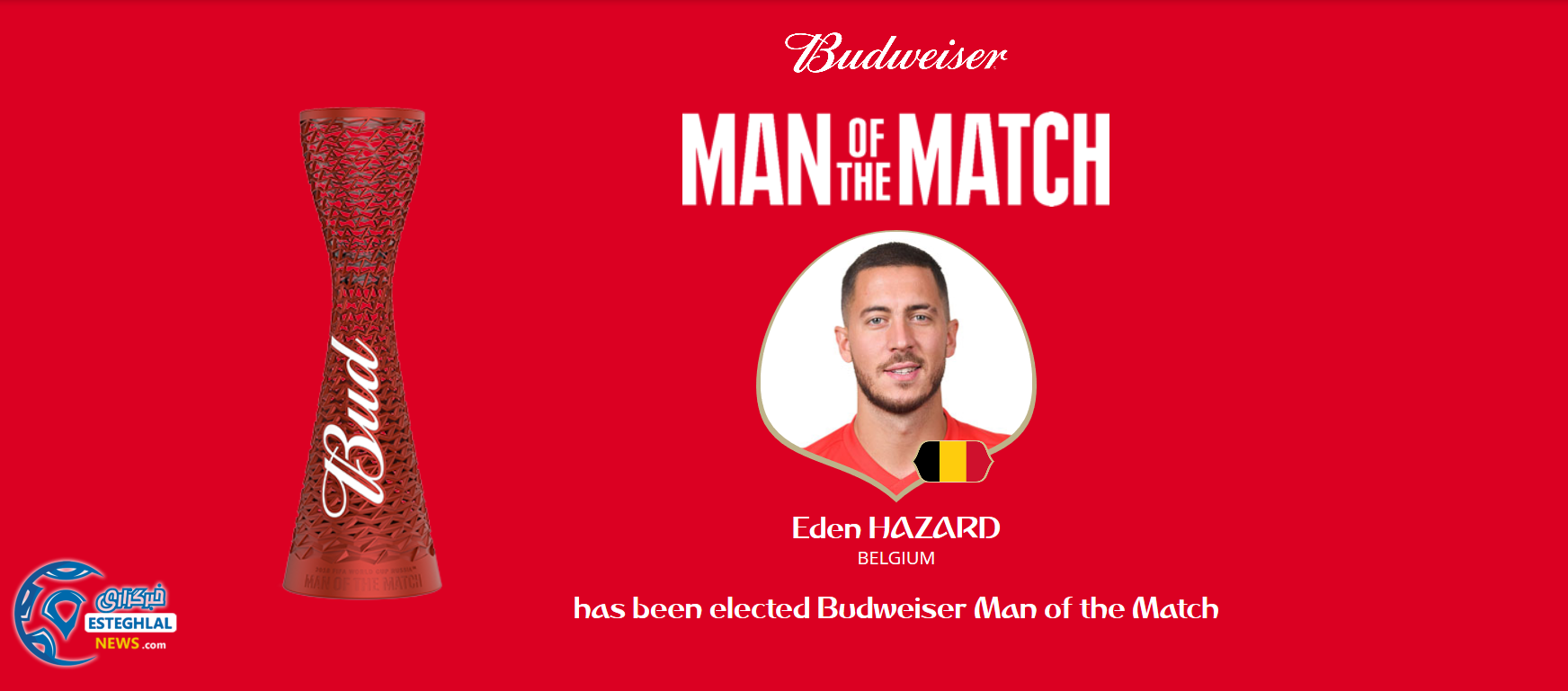 بهترین بازیکن دیدار بلژیک و انگلیس