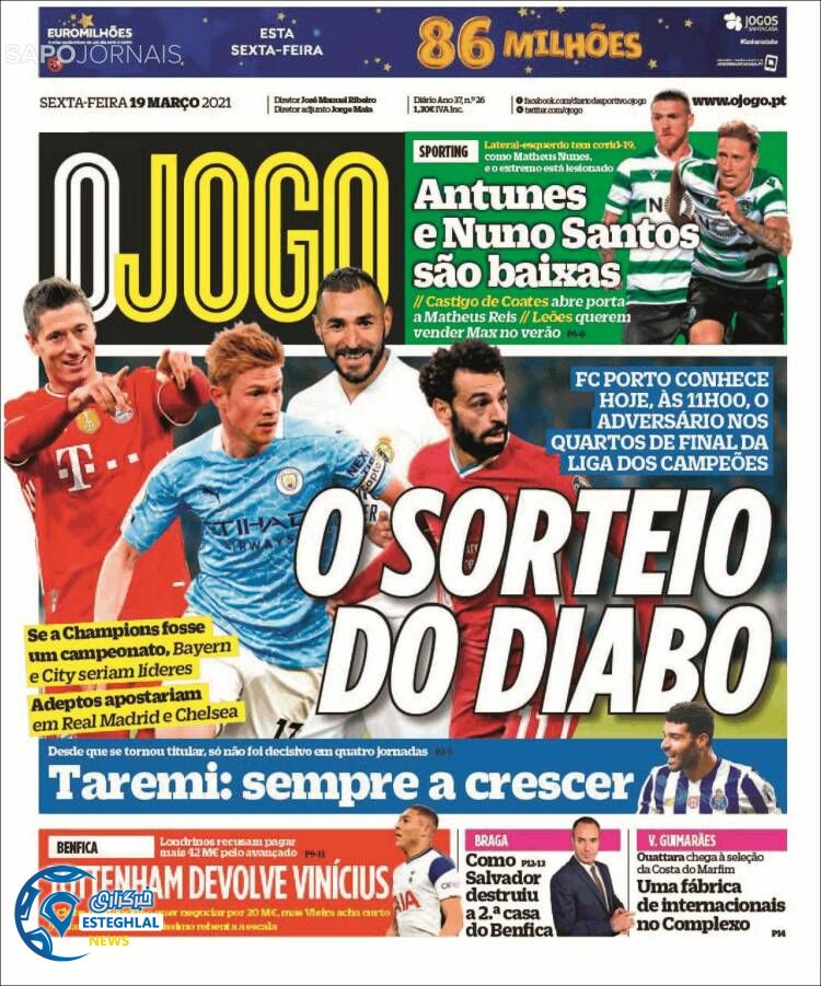 روزنامه ورزشی جوگو جمعه 29 اسفند 1399