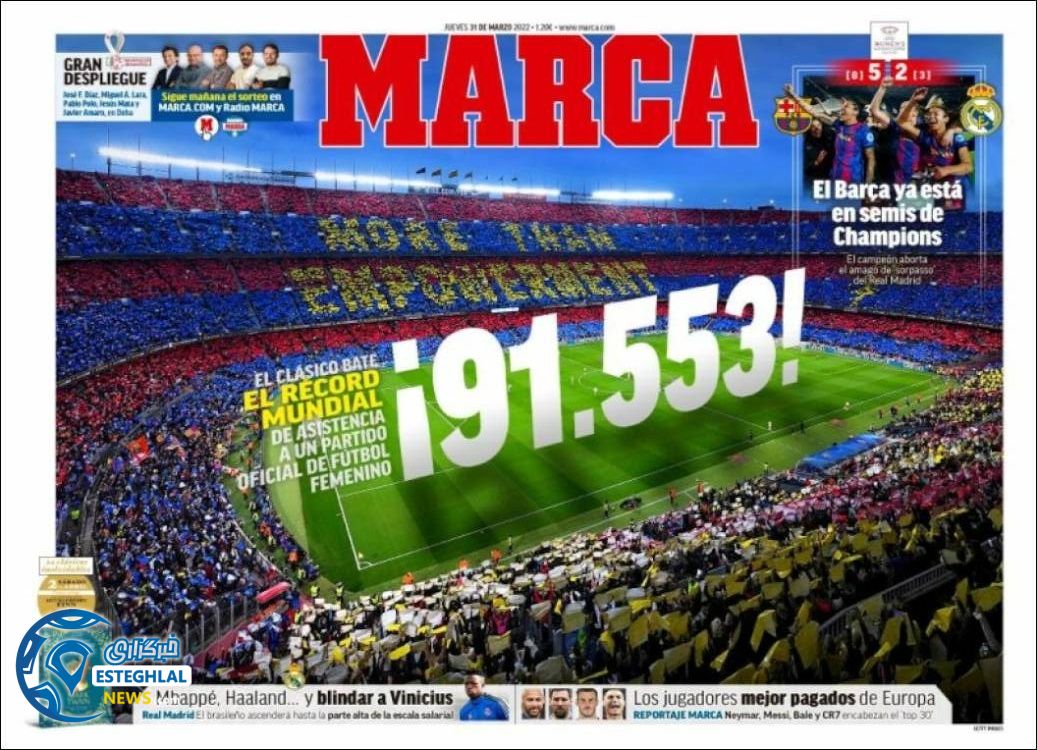 روزنامه ورزشی مارکا پنجشنبه 11 فروردین 1401