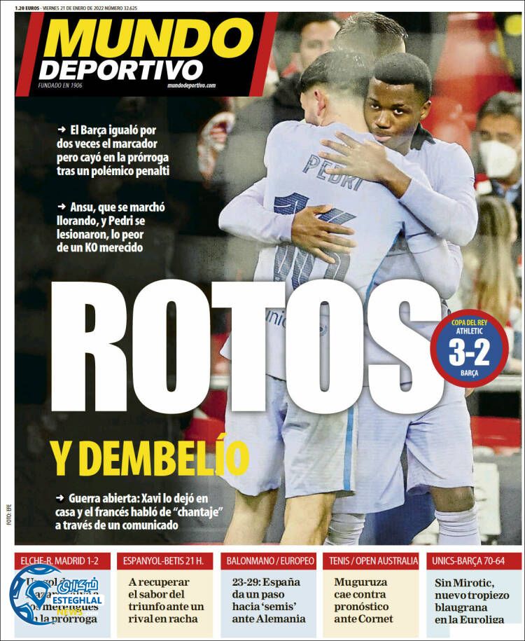 روزنامه ورزشی موندو دپورتیوو جمعه 1 بهمن 1400