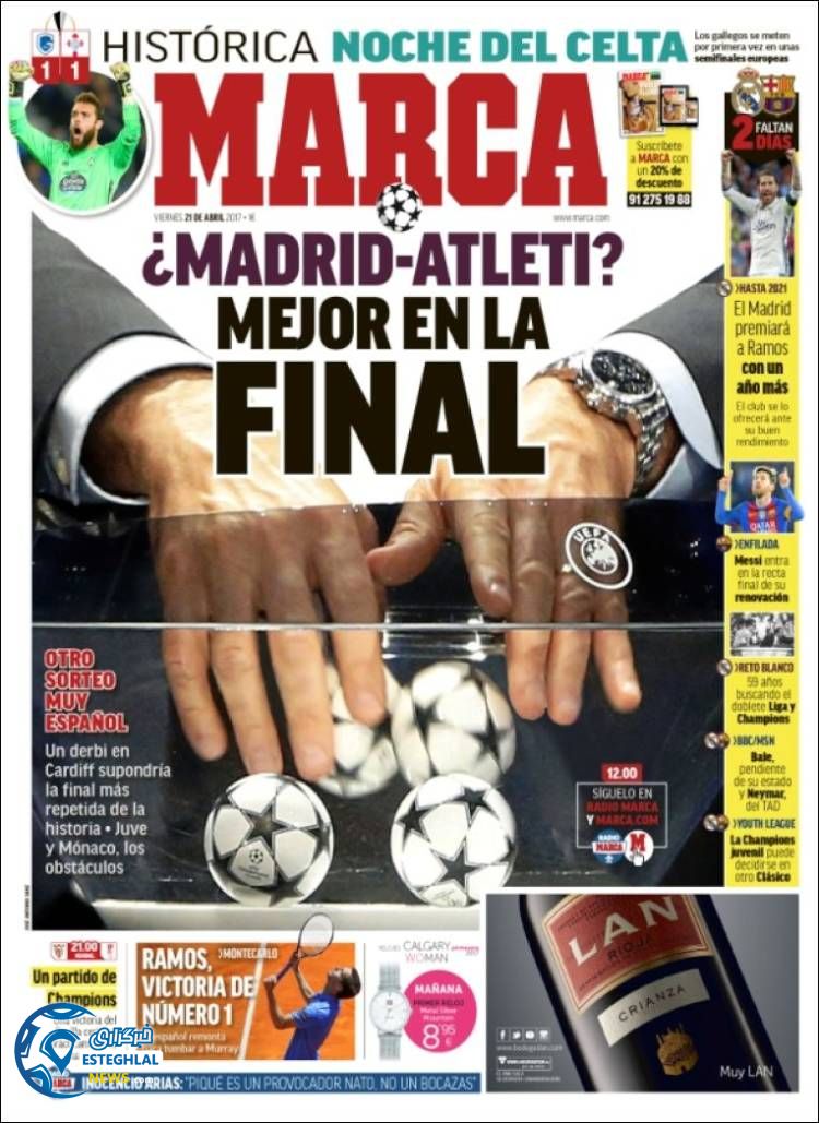 روزنامه های ورزشی جهان 1 اردیبهشت