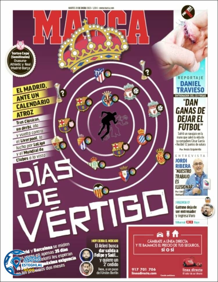 روزنامه ورزشی مارکا سه شنبه 11 بهمن 1401  