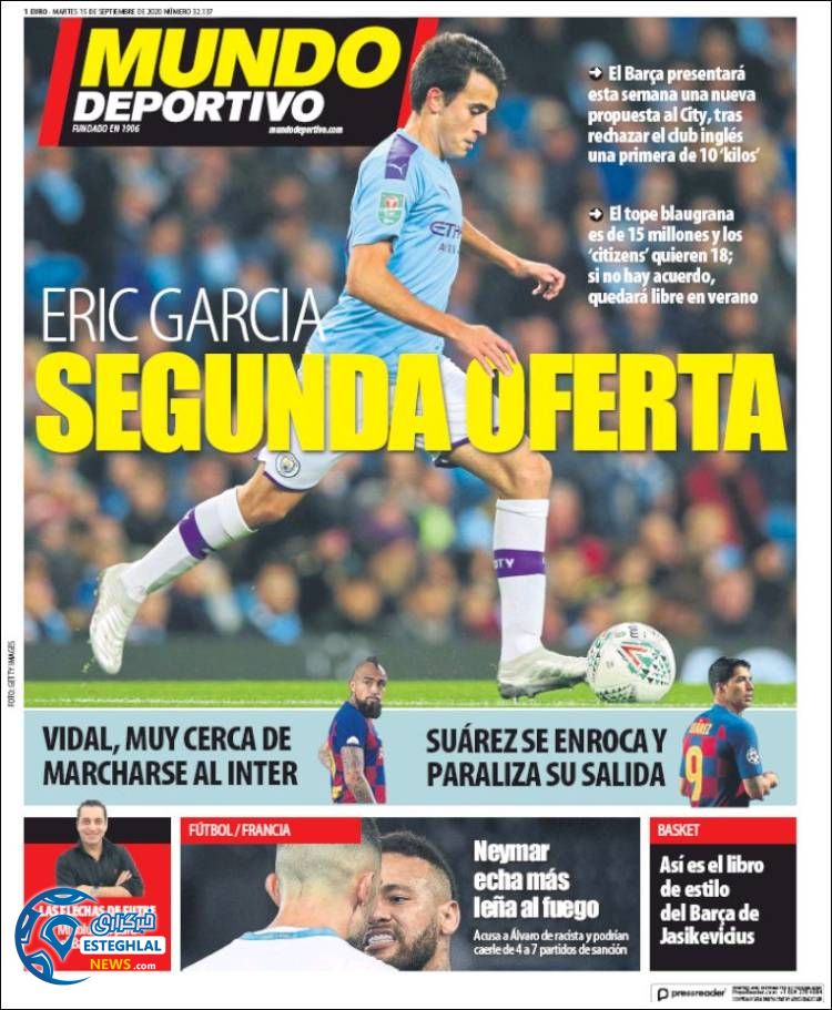 روزنامه  ورزشی موندو دپورتیوو سه شنبه 25 شهریور 1399