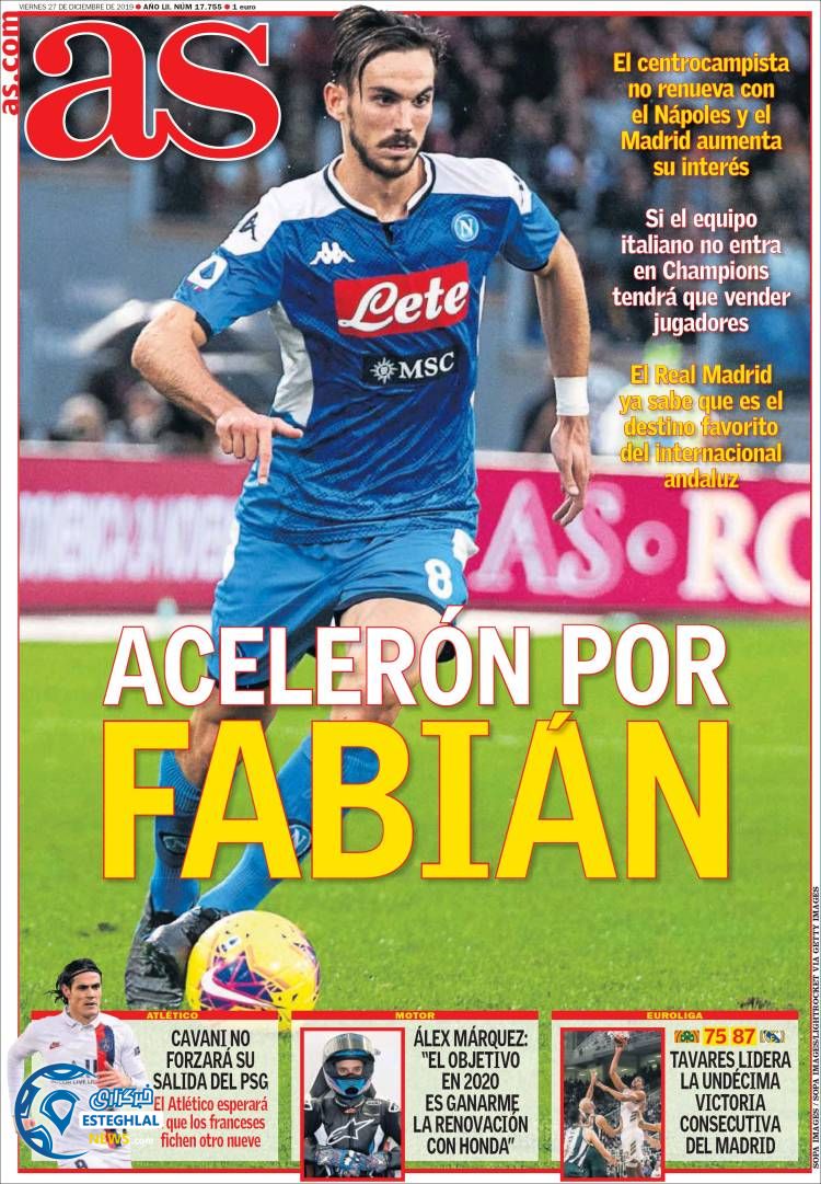 روزنامه ورزشی آاس جمعه 6 دی 1398