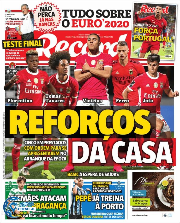 روزنامه ورزشی رکورد چهارشنبه 19 خرداد 1400