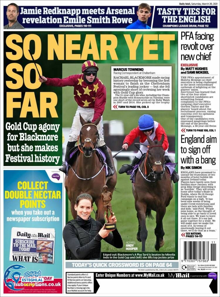 روزنامه ورزشی مایل اسپورت شنبه 30 اسفند 1399